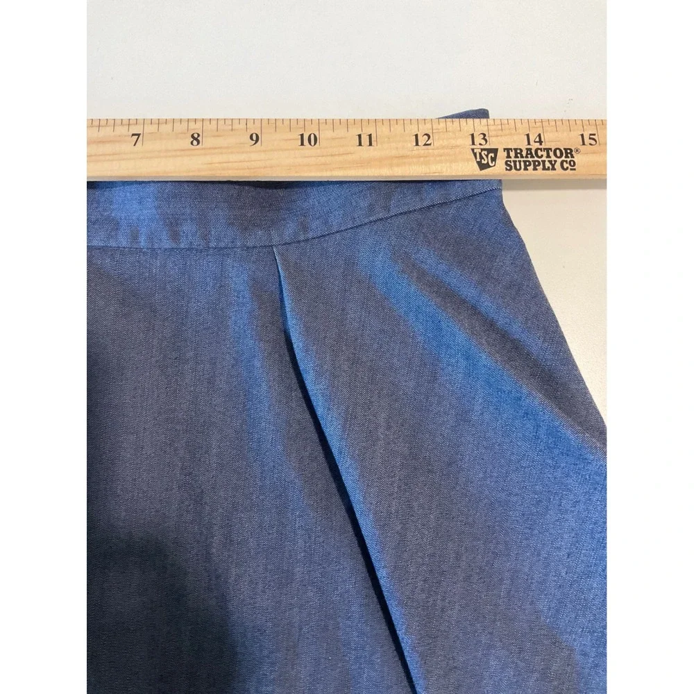 COS Blue Chambray Denim Layered Mini Skirt Stretch Western Coquette Summer 4